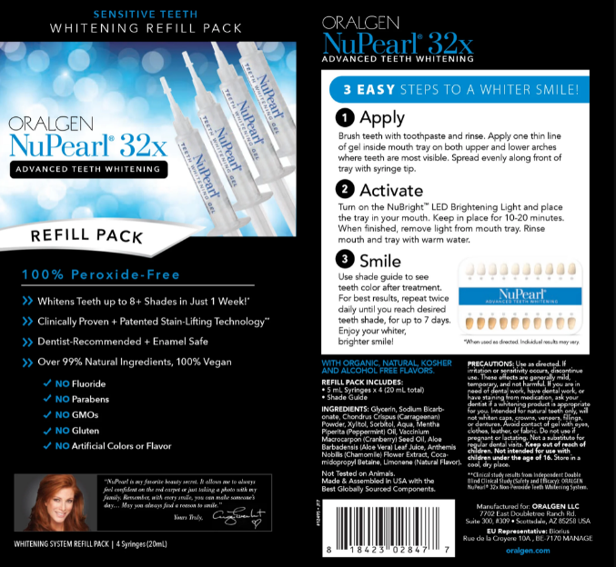 Oralgen NuPearl 32x Advanced Teeth Whitening System Refill Pack 3 Syringes - Teeth Whitening System - Nutra Best Europe
