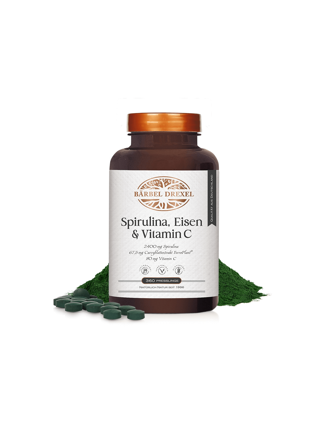 Spirulina & Curry Iron & Acerola Vitamin C - Formula za anemijo in utrujenost, 360 tablet