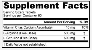 Arginin -citrulinski vzdržljivost - 120 tablet