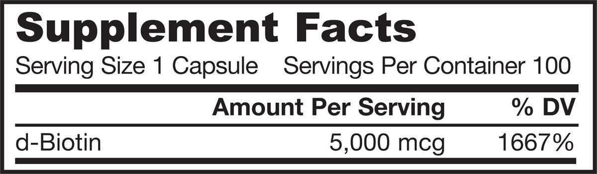 Biotin 5000 mcg - 100 kapsul