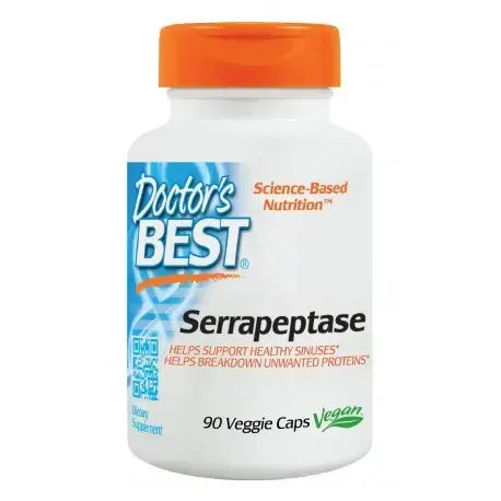 Serrapeptaza 40000 za normalno delovanje sinusov in dihalnih poti, 90 kapsul, <tc>Doctor's Best</tc>