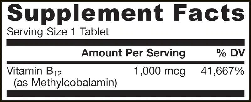 Metil B -12 1000 mcg - 100 podjezičnih tablet