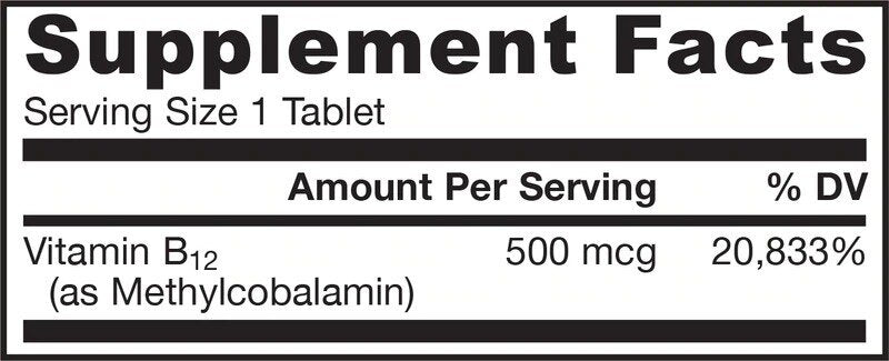 Metil B -12 500 mcg - 100 žvečilnih tablet