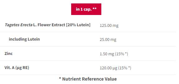 Lutein 25 mg | Za nego oči - 90 kapsul