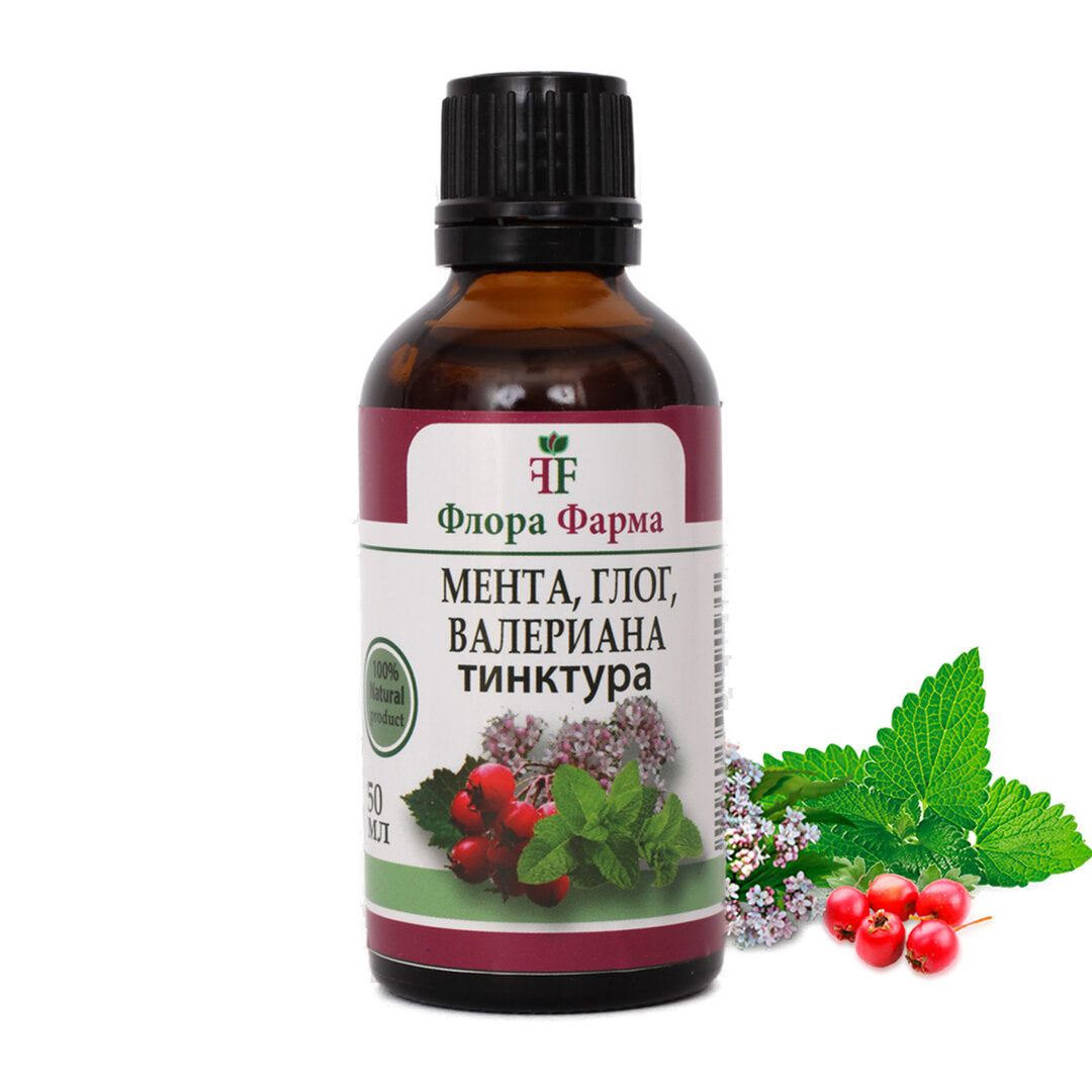 Mint, glog in Valerian - Tinktura 50ml Flora Farms