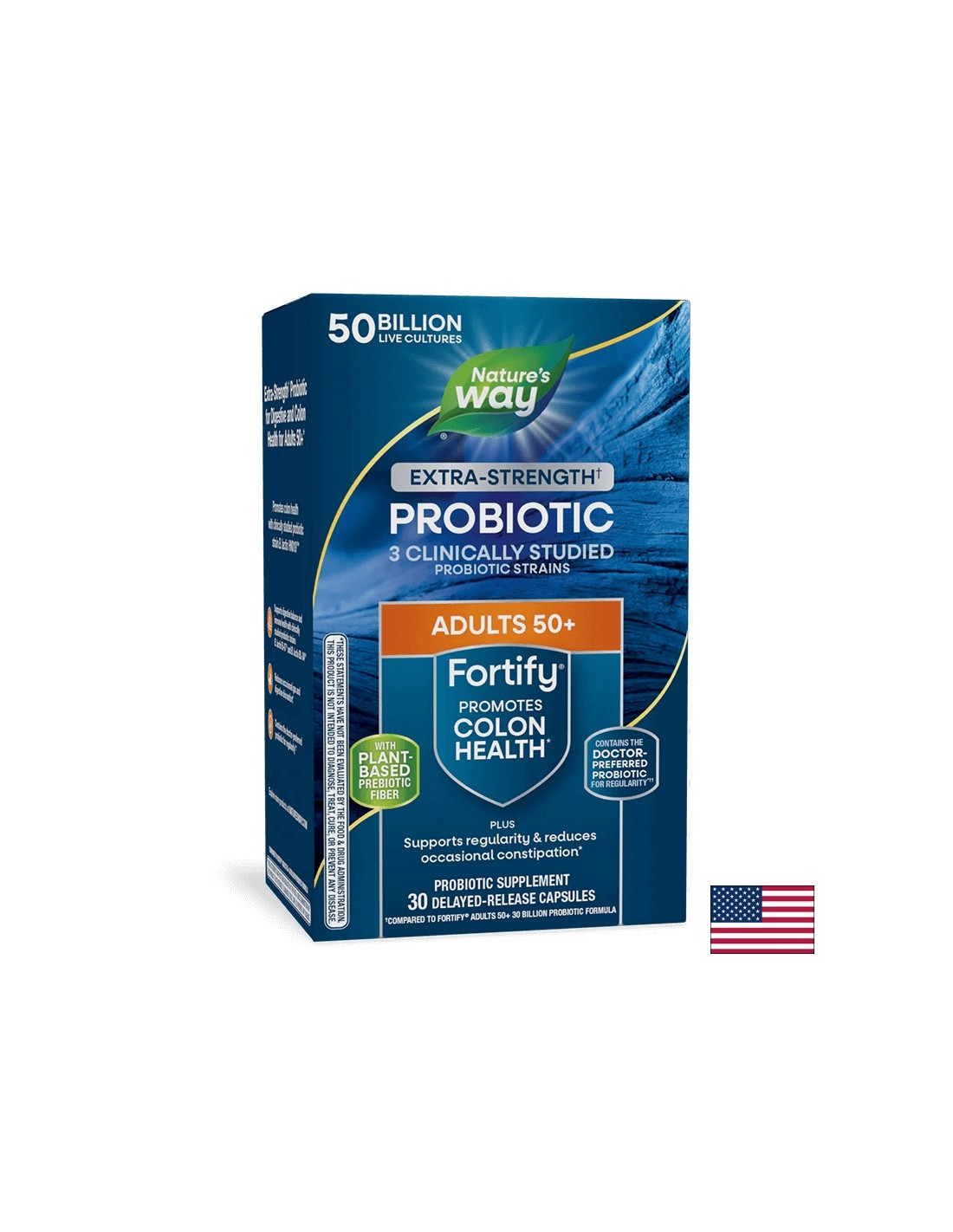 Probiotik+ prebiotiki 50+ visok odmerek - utrjevanje starosti 50+ probiotičnih dodatnih moči, 50 milijard aktivnih probiotikov, 30 kapsul