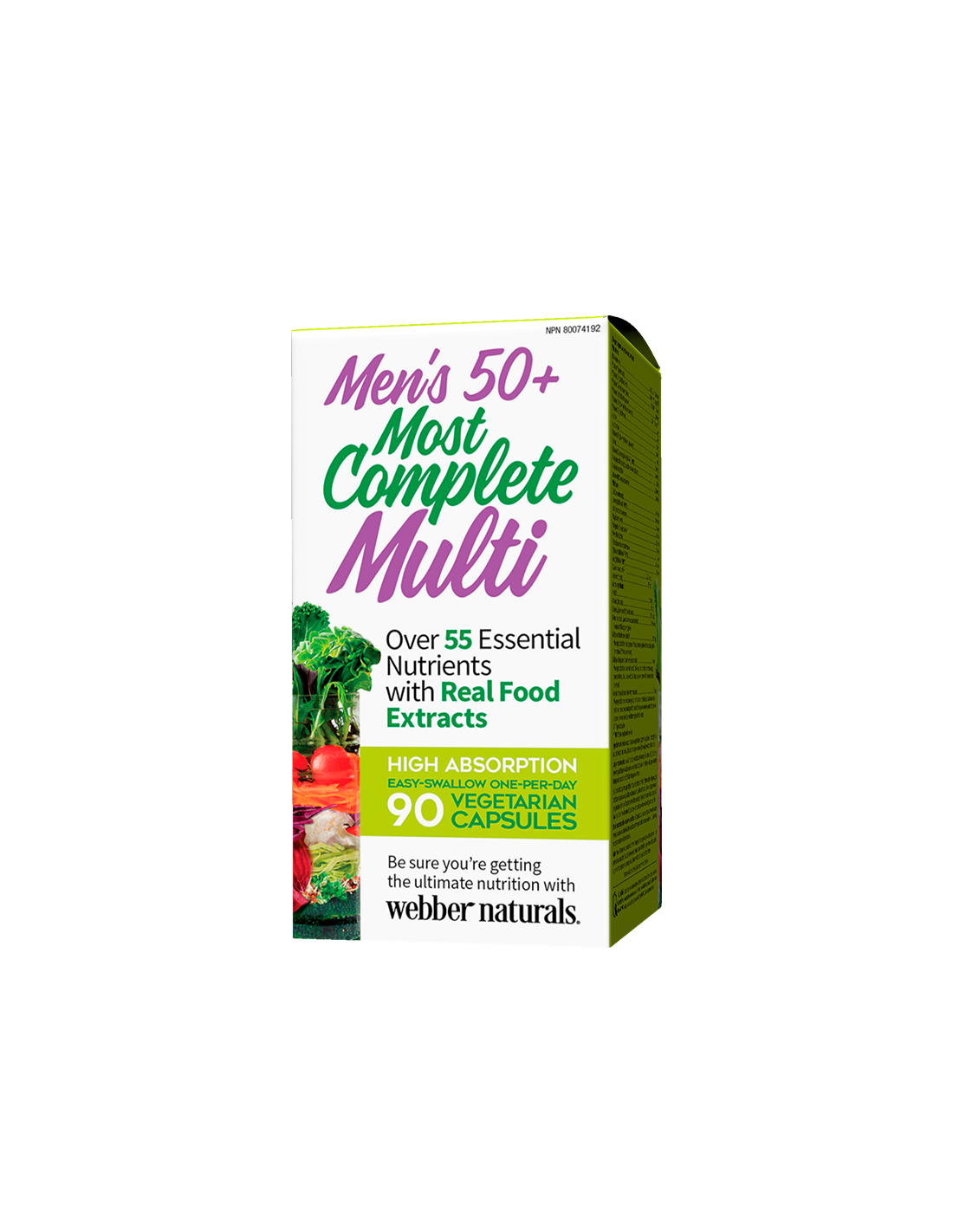 Multivitamin za moške 50+ - Men's Most Complete Multi 50+, 90 V kapsule <tc>Webber Naturals</tc>