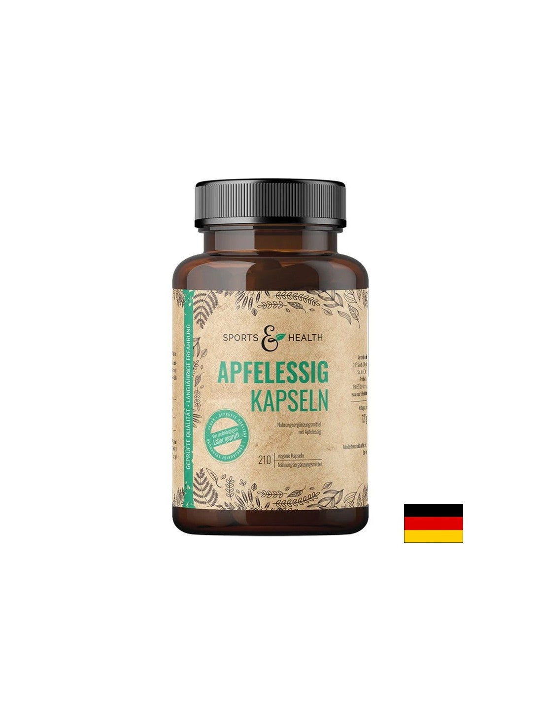 Zdravo zmanjšanje teže - jabolčni kis, 500 mg x 210 kapsul