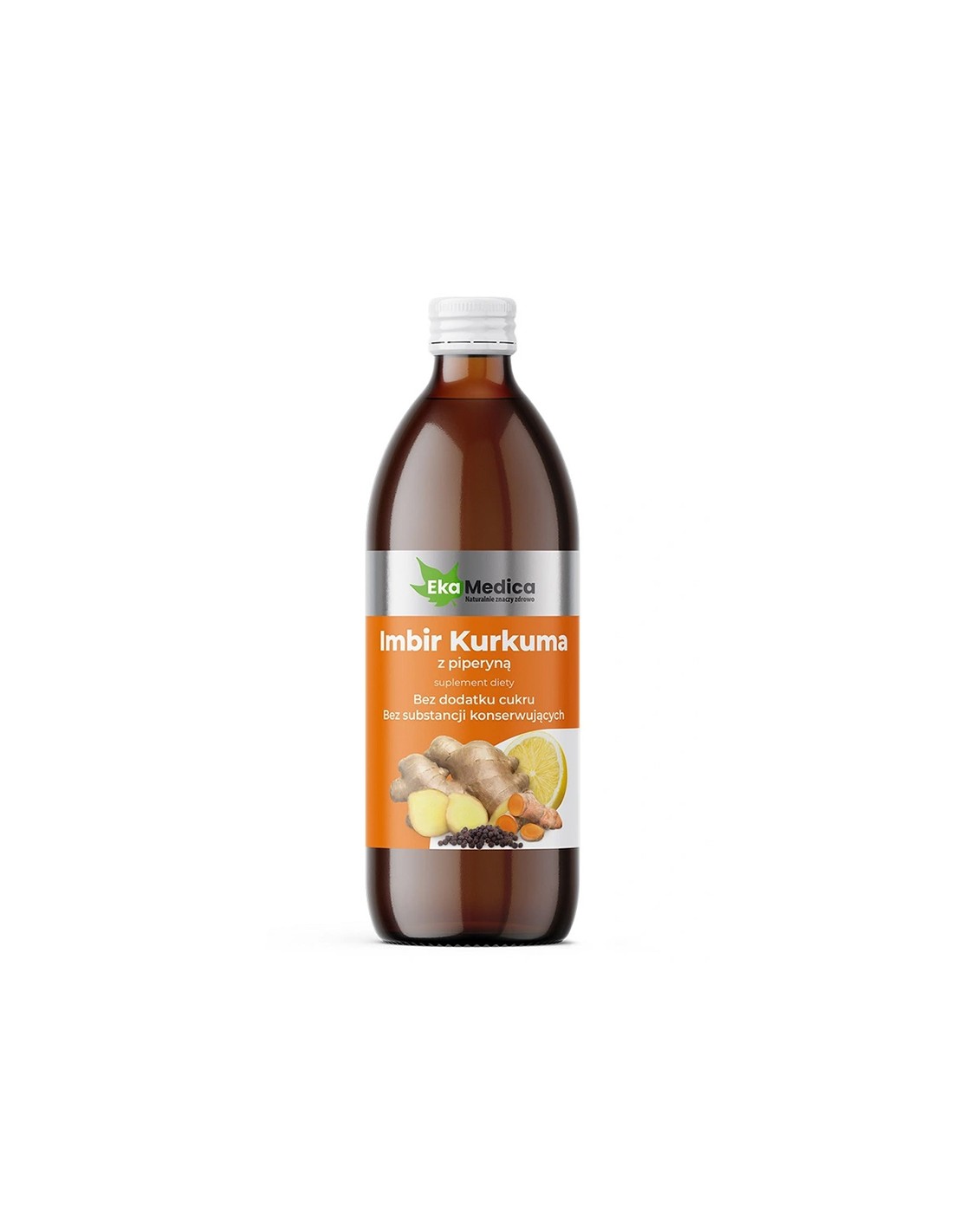 Ingver in kurkuma sok s črnim poprom - zdravje prebavil in jeter, 500 ml, 10 ali 20 obrokov