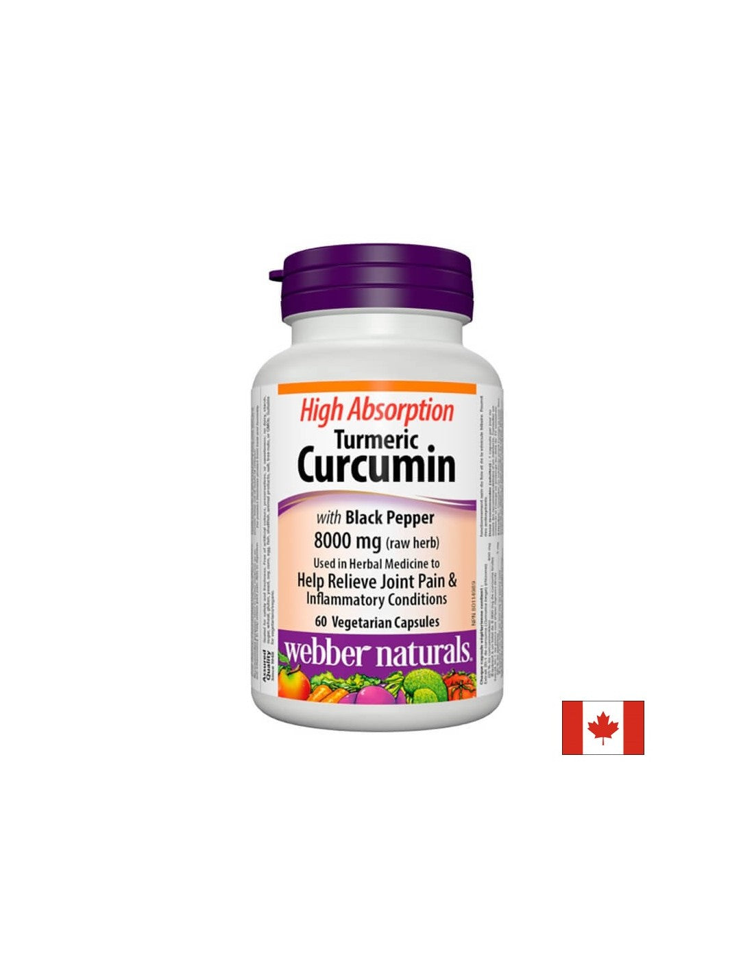 Kurkuma s črnim poprom - Protivnetno pri infekcijah in težavah s sklepi, 60 kapsul <tc>Webber Naturals</tc>