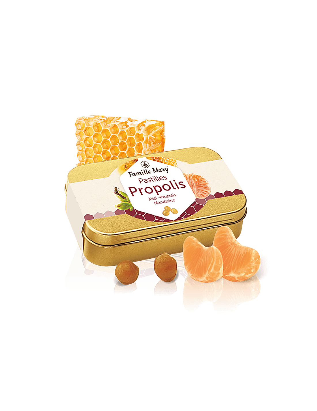 Lizike z medom in propolisom, mandarinski okus, 60 g