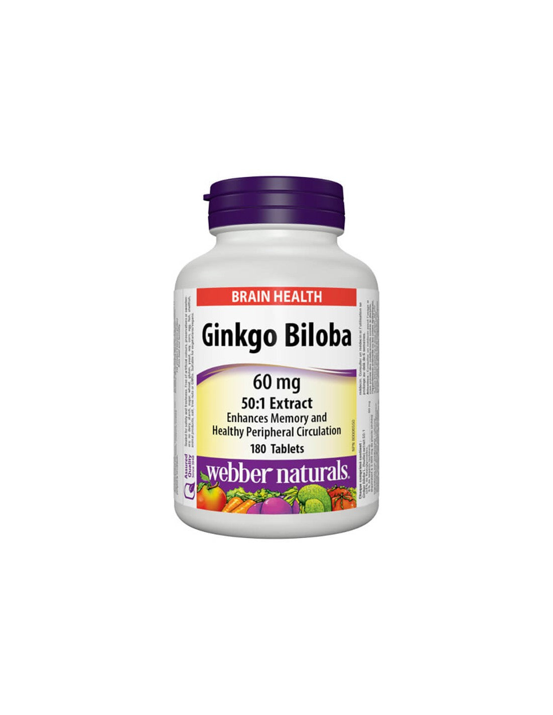 Spomin, koncentracija, krvni obtok - Ginkgo biliba 60 mg, 180 tablet