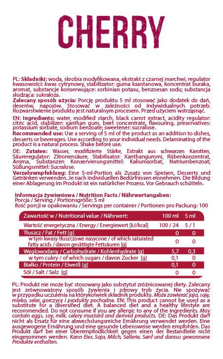 Sirup ničelna kalorija | Češnja - 500 ml