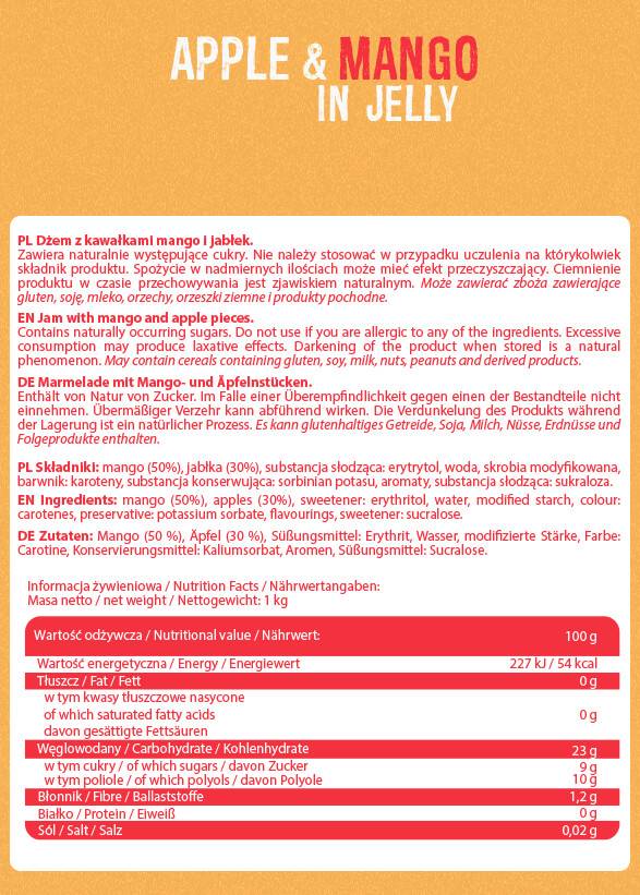 Frulove v želeju | Apple & mango - 1000 gramov