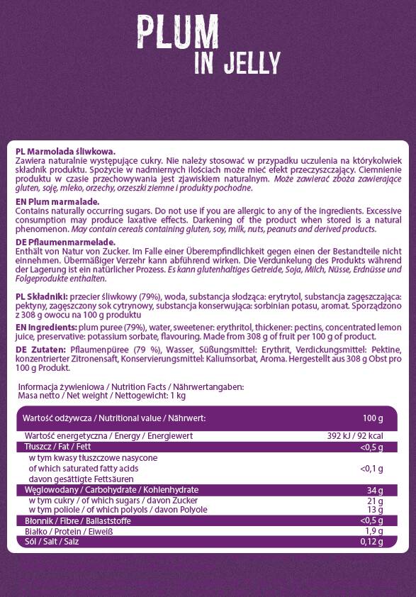 Frulove v želeju | Plum - 1000 gramov