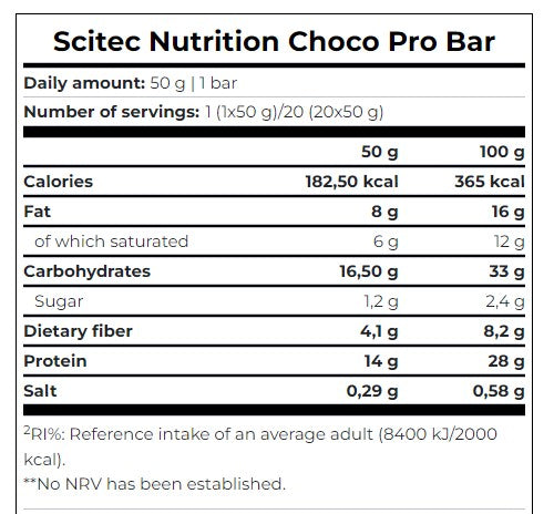 Choco pro bar / 50 g