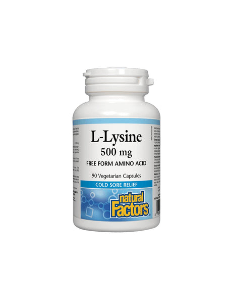 Херпес симплекс, остеопороза и сърдечно здраве - Л-Лизин 500 mg, 90 капсули Natural Factors - Feel You