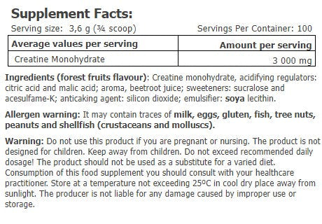 Kreatin monohidrat pijača 0,360 kg
