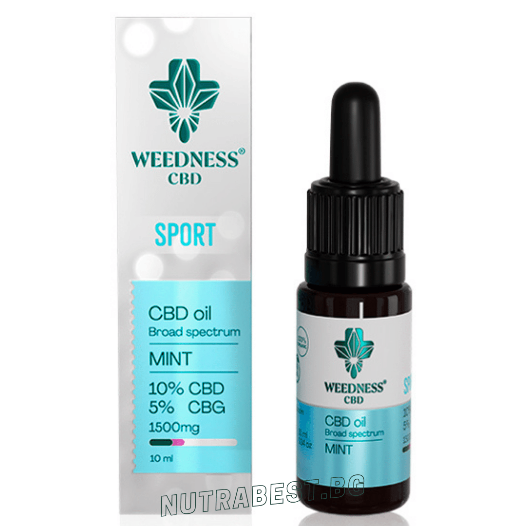 Спорт CBD масло 10% + CBG 5% широк спектър|Мента (10ml) Weedness CBD - Feel You
