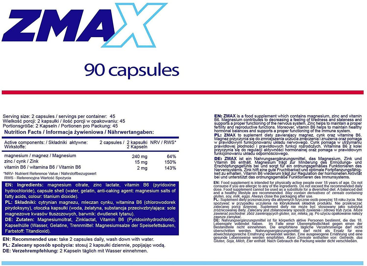 Zmax | Zma formula - 90 kapsul