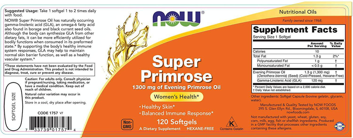 Super Primrose olje 1300 mg - 120 gel kapsul