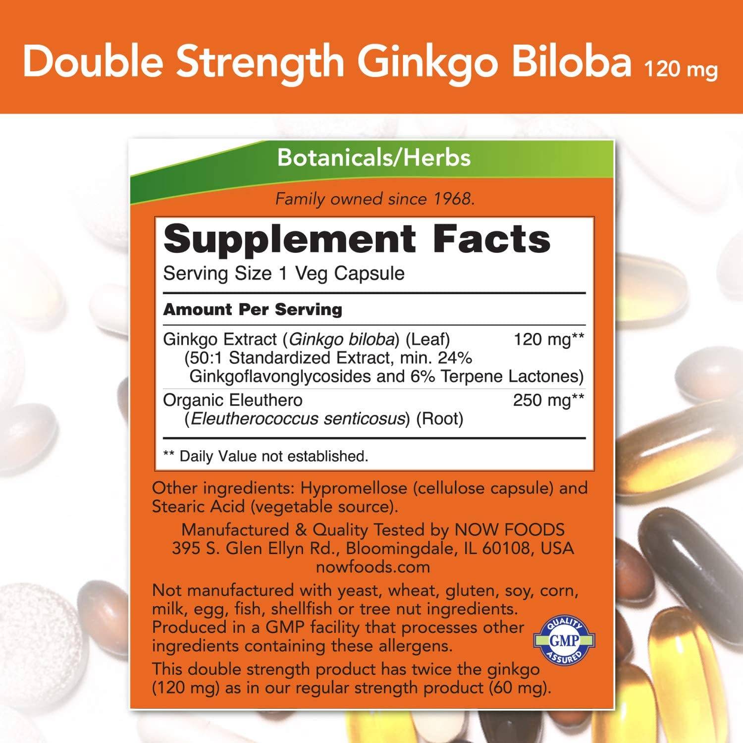 Ginkgo biliba 120 mg / dvojna trdnost - 50 kapsul