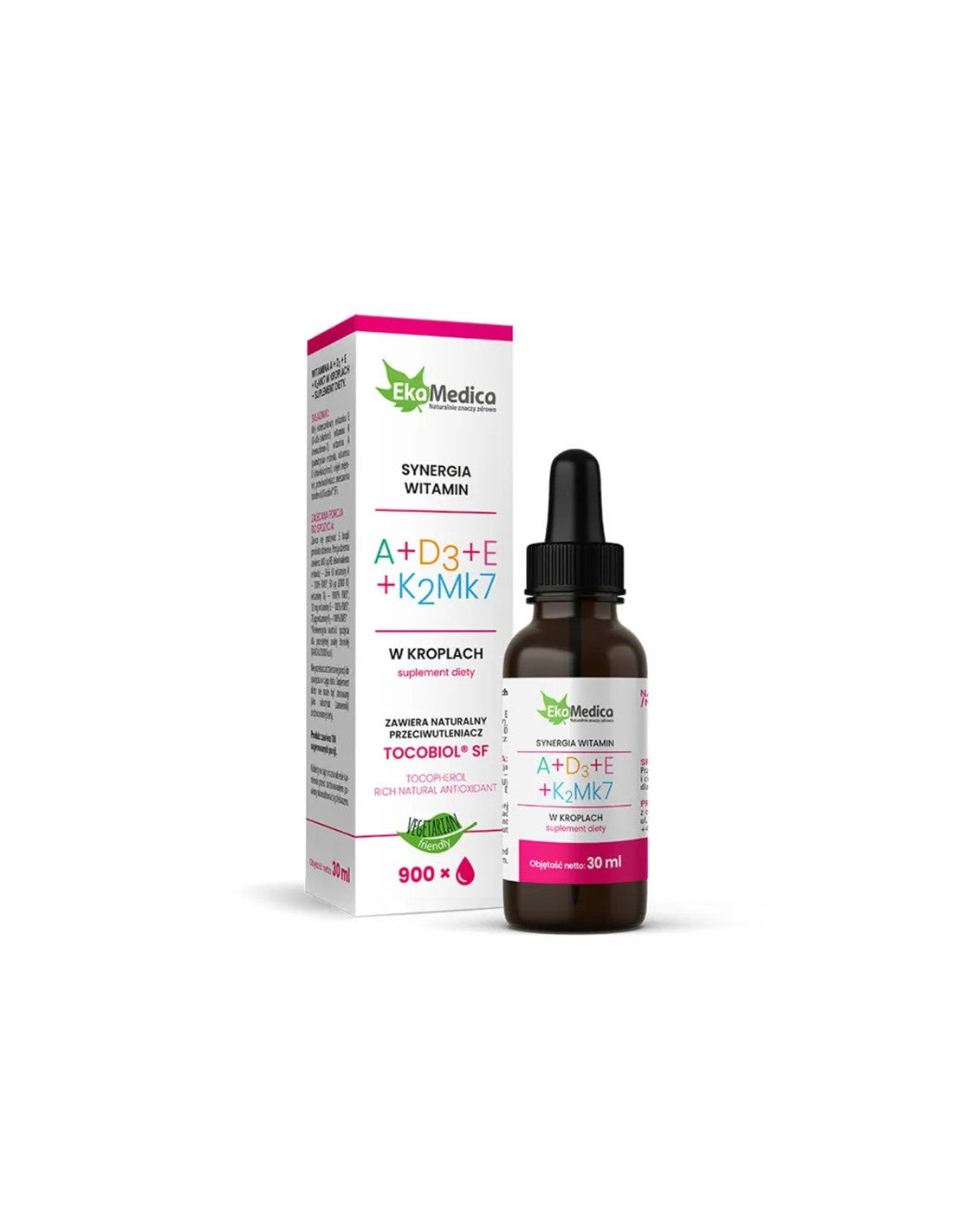 Antioksidant - vitamini A + D3 + E + K2 (MK7), spusti 30 ml Ekamedica