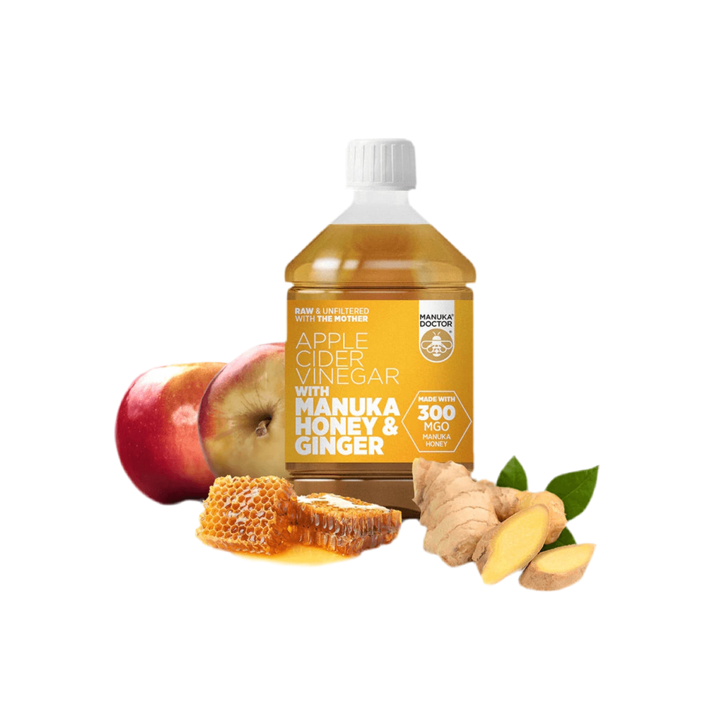 Jabolčni kis + med iz Manuka in ingverja - jabolčni kis z Manuka Honey & Ginger (300 MgO), 500 ml