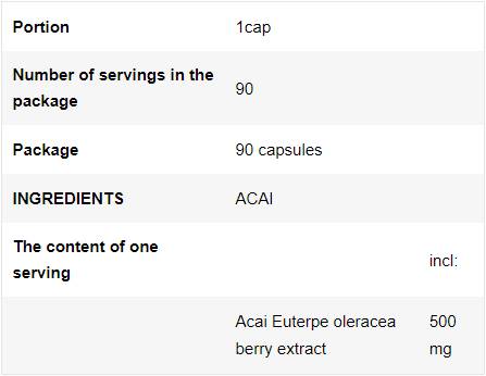 Acai Berry 500 mg - 90 kapsul
