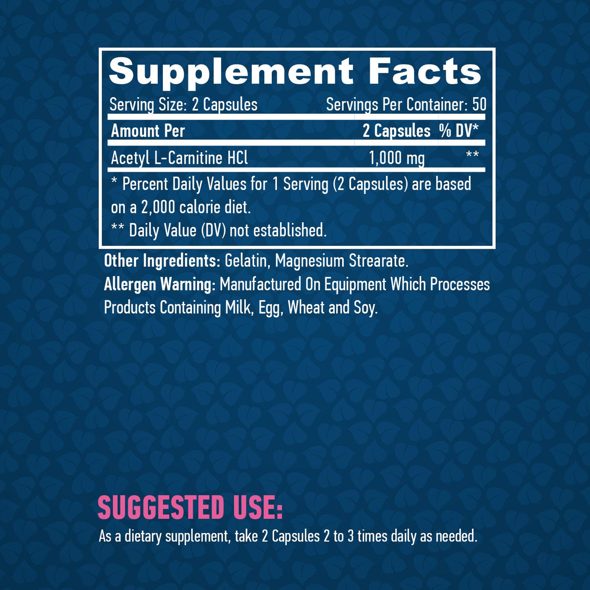 Acetil L-karnitin 1000 mg / 100 kap.