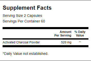 Aktivno oglje 260 mg - 120 kapsul