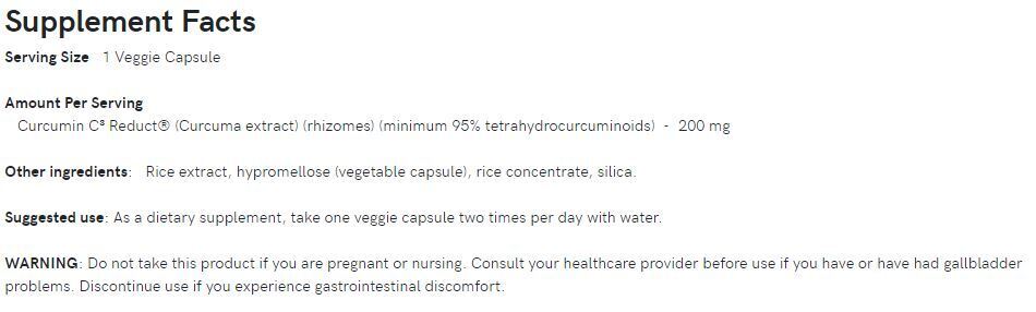 Napredni tetrahidro-kurkuminoidi 95% 200 mg. / 60 VCAPS - 0