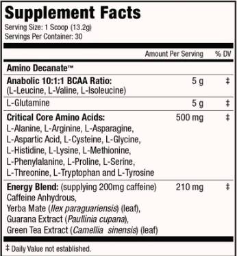 Amino dekanatna energija | z dodanim kofeinom - 360 gramov
