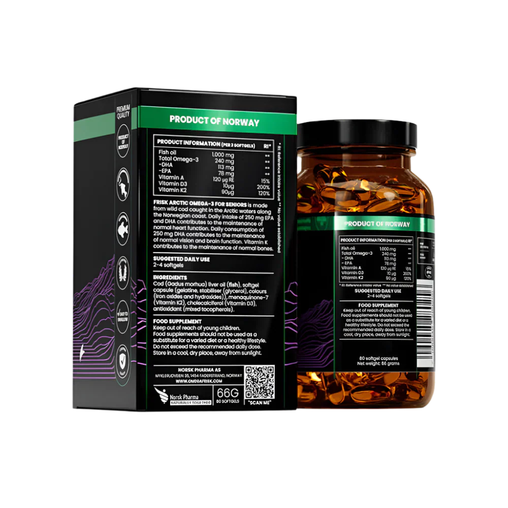Arktična 50+-omega-3-100% divja arktična trska-80 kapsul