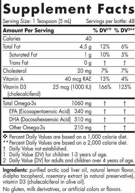 Arctic -D COD COD jetrna olje tekočina 850 mg - 237 ml