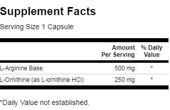 Arginin in ornithine 100 kapsul