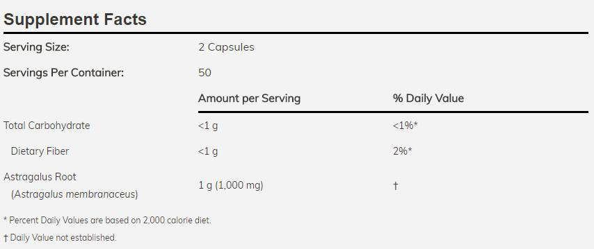 Astragalus 500 mg - 100 kapsul