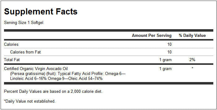 Avokado olje 1000 mg - 60 softgelov