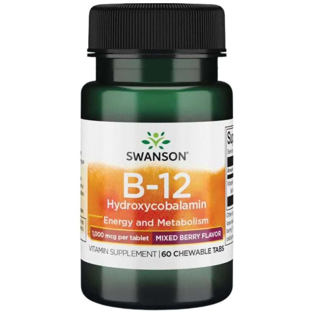 B-12 hidroksikobalamin 1000 mcg 60 žvečilne tablete