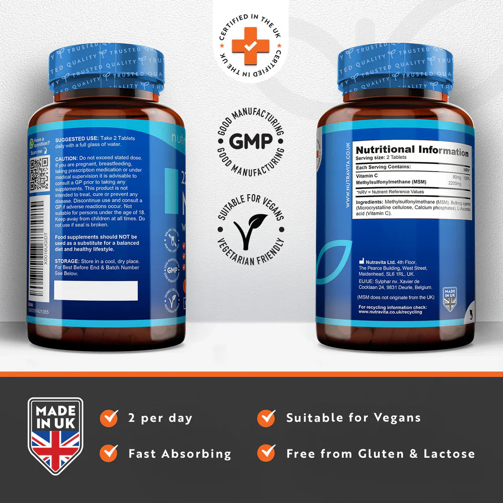 MSM 2200 mg (kosti in sklepi) - 365 tablet