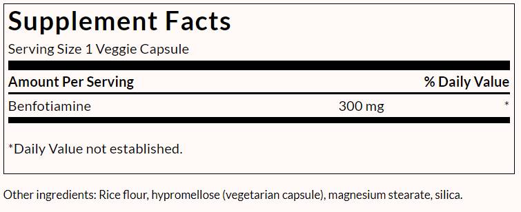 Benfotiamin 300 mg - največja trdnost - 60 kapsul