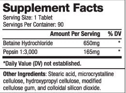 Betaine HCl 650 mg / 90 zavihkov