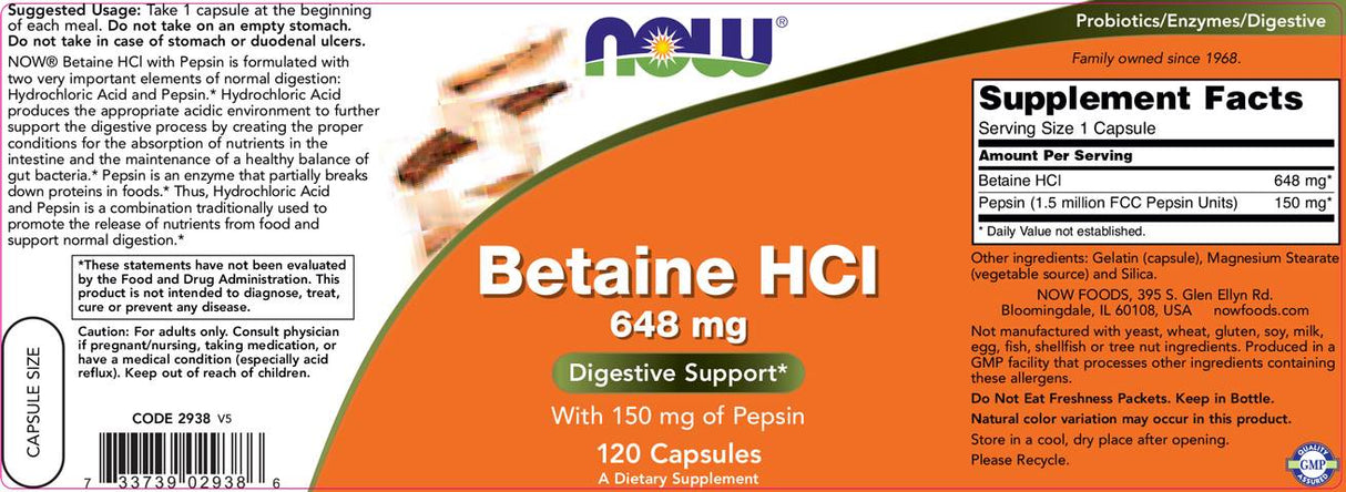 Betaine HCl 648 mg - 120 kapsul