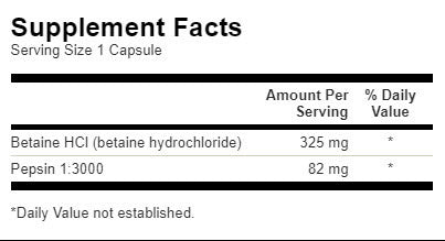 BETAINE HCl klorovodikova kislina s pepsinom - 250 kapsul