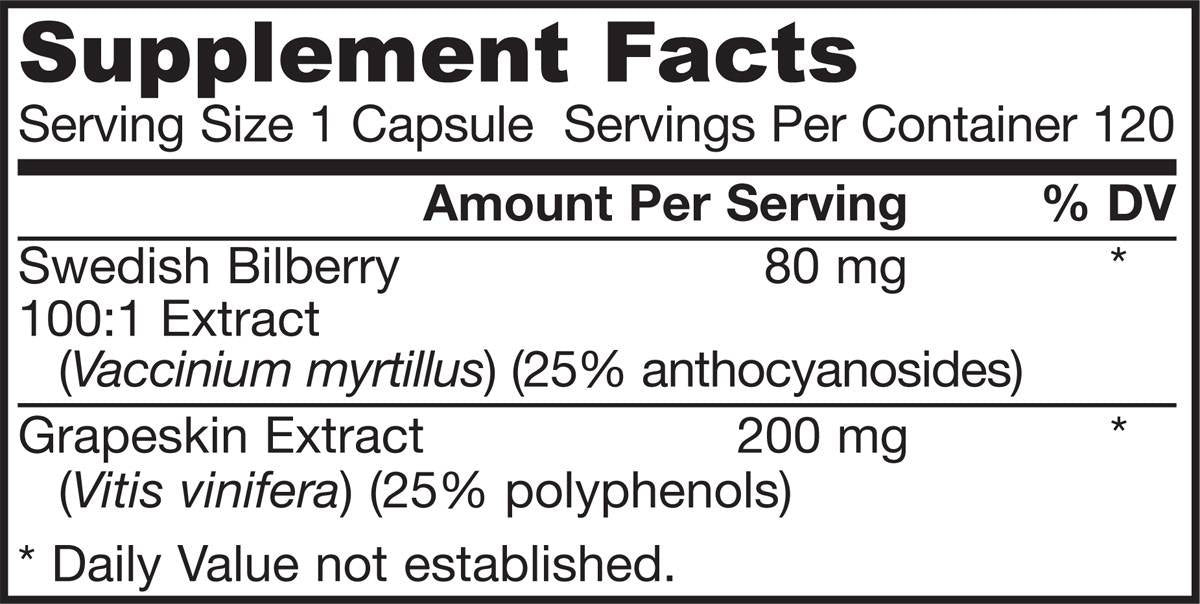 Bilberry + Grapeskin polifenoli 280 mg - 120 kapsul