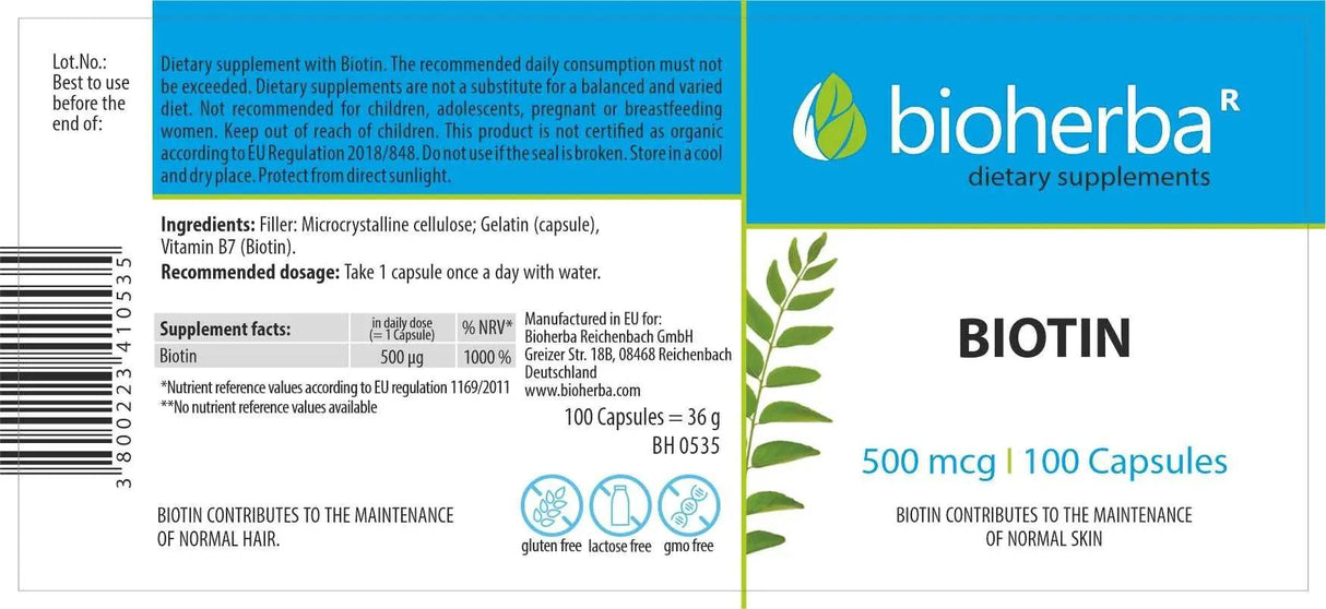 Biotin 500 mcg - 100 kapsul