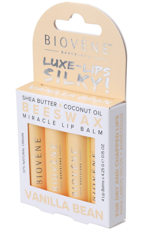 Balzam za ustnice s čebeljim voskom in vanilijo - žametni občutek - 4 kose