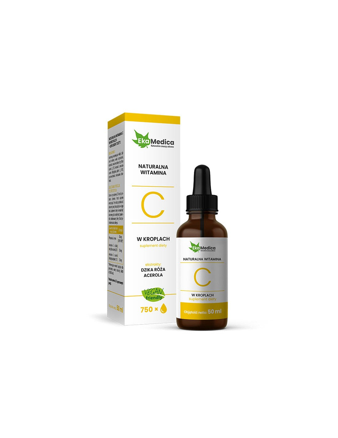 Naravni vitamin C 80 mg kapljic, 50 ml ekamedica