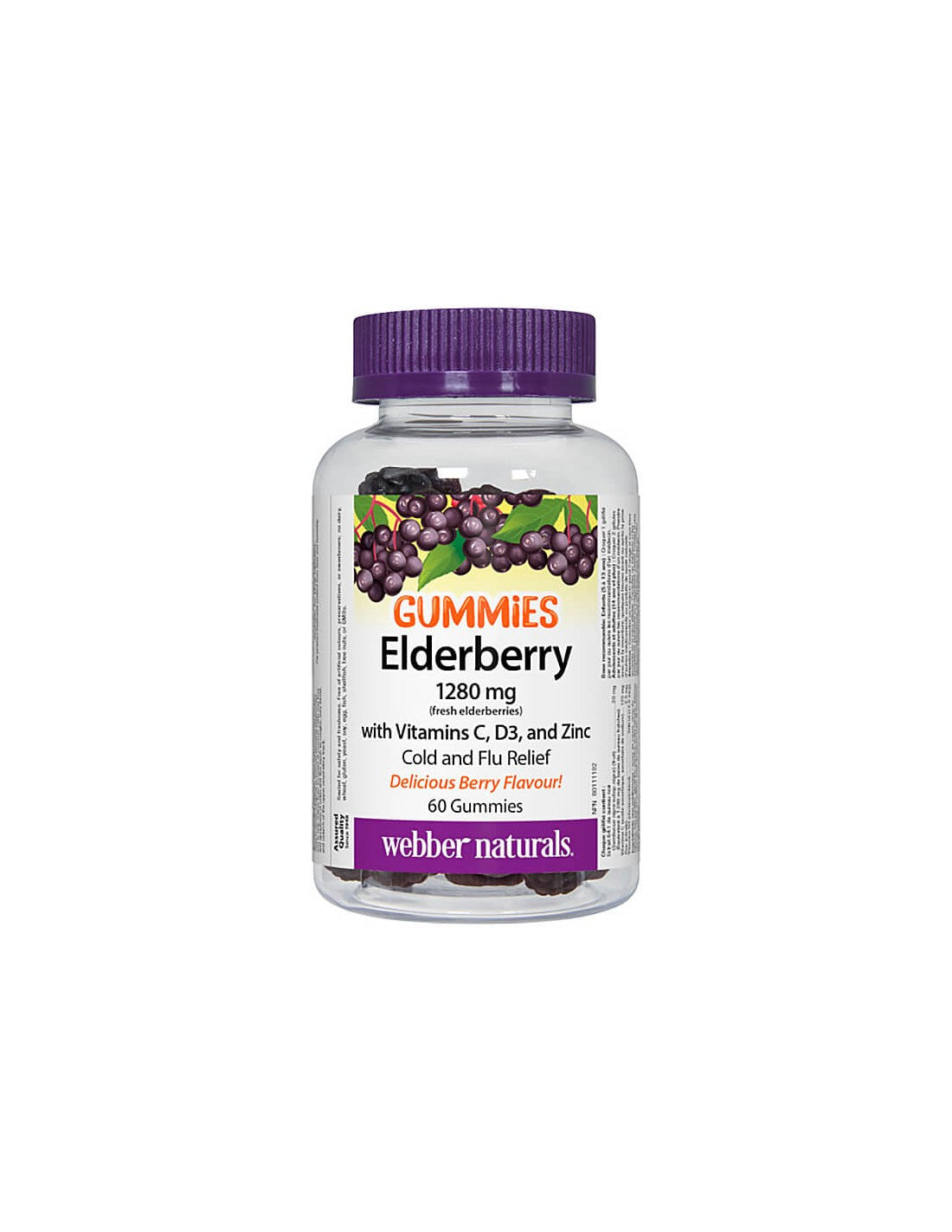 Black Elderberry + Vitamini C, D3 in cink - kompleksna formula za močno imunost, 60 gel tablete