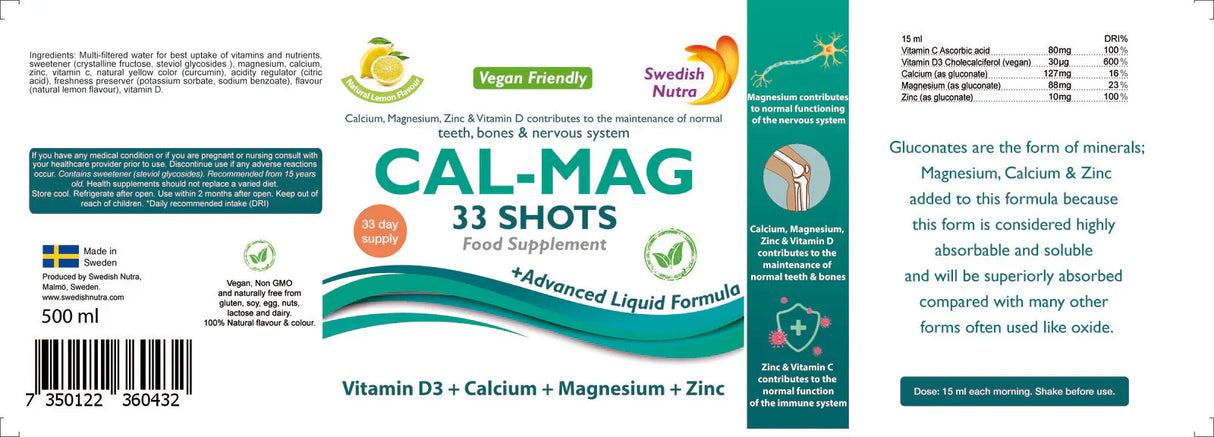 CAL-MAG /500 ML, 33 ODMERKOV/ <tc>Swedish Nutra</tc>